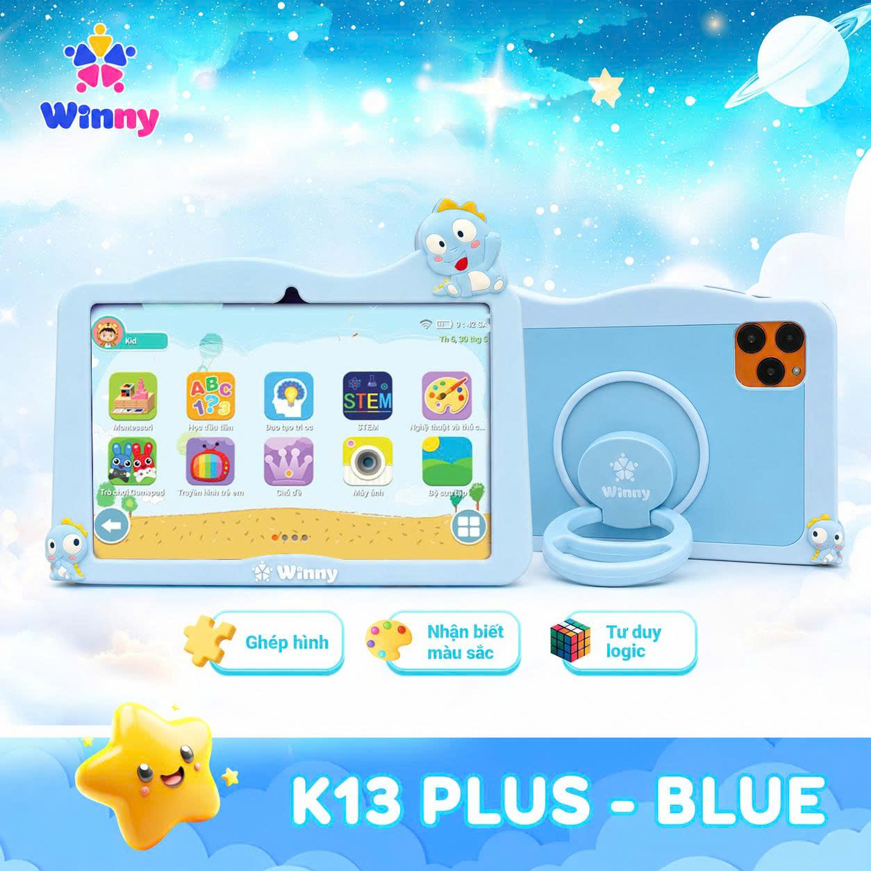 Máy tính bảng trẻ em Winny K13 Plus - Màu Xanh